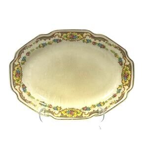 Mount Clemens Pottery 'Mildred' Vintage 1930's 11.5" Oval Serving Platter